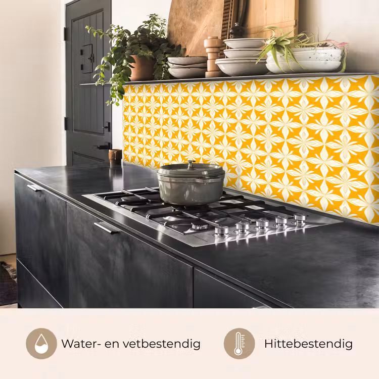 Keuken achterwand - Patroon - Retro - Geel — 5