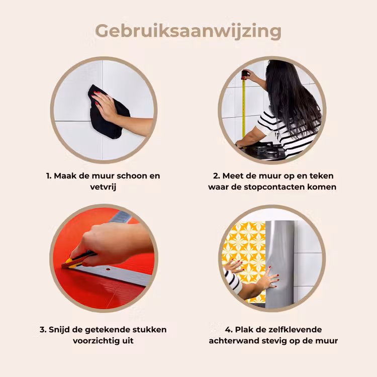 Keuken achterwand - Patroon - Retro - Geel — 8