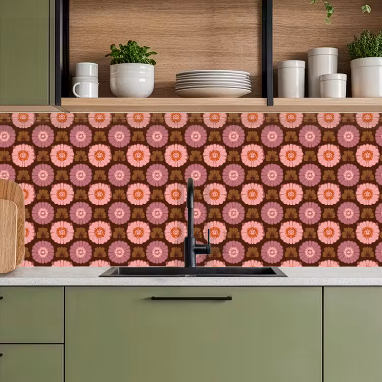 Keuken achterwand - Retro - Madelief - Roze — 7