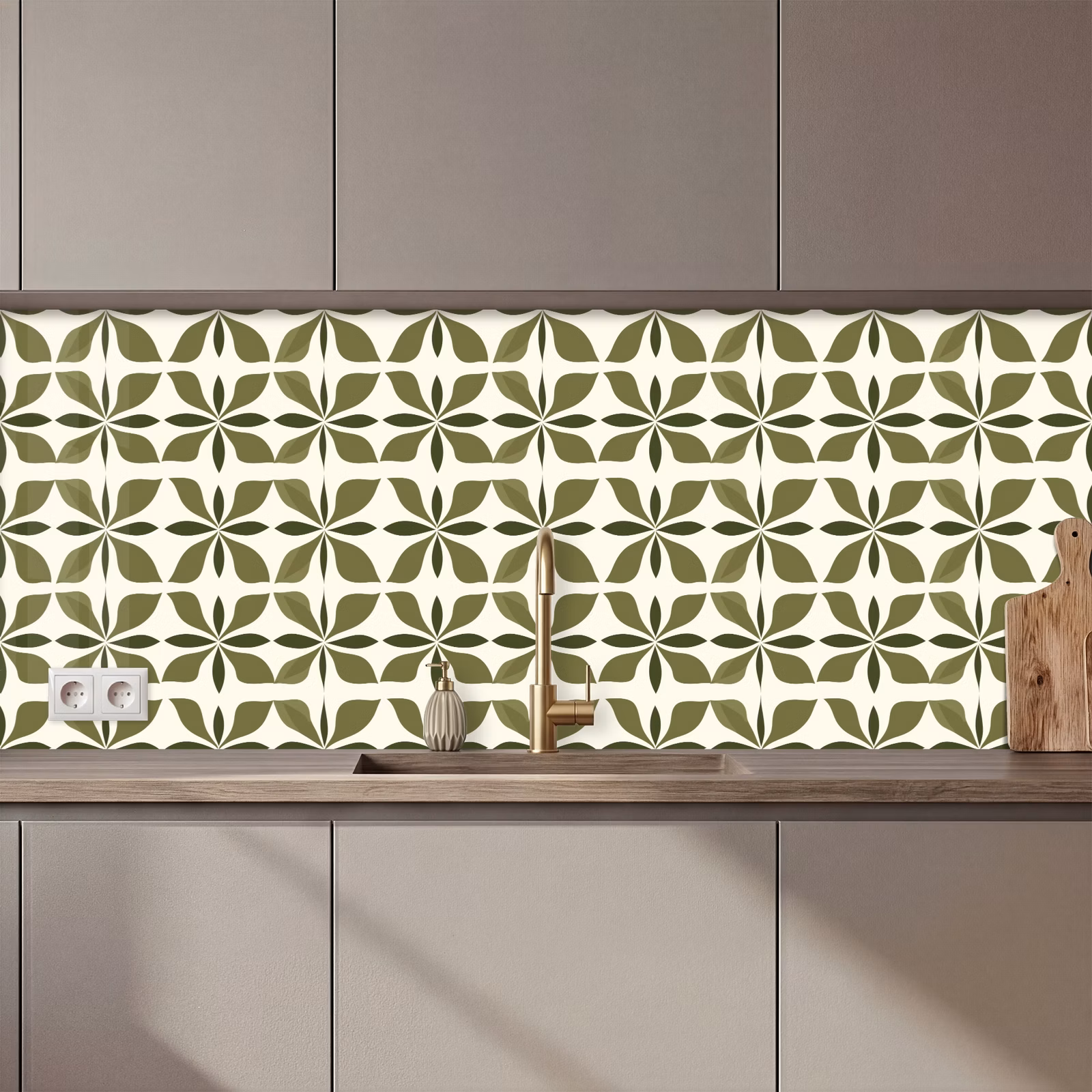 Keuken achterwand - Botanisch - Retro - Groen — 1