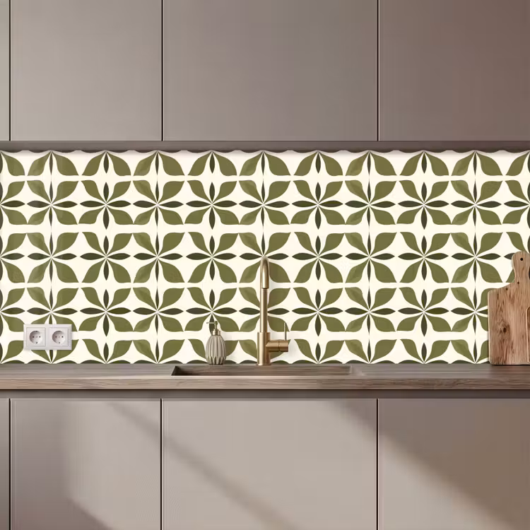 Keuken achterwand - Botanisch - Retro - Groen — 1