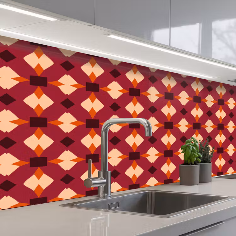 Keuken achterwand - Retro - Patroon - Kleurrijk — 2