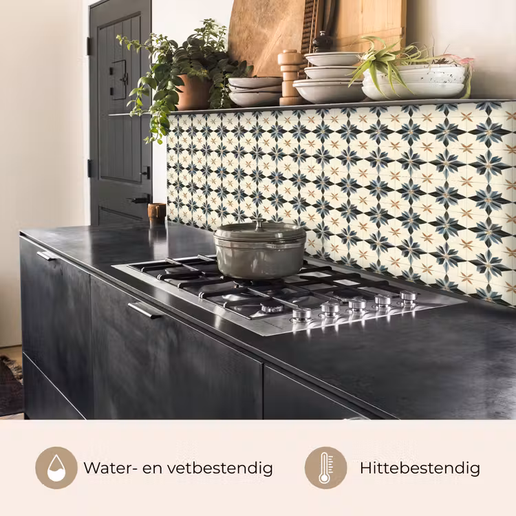 Keuken achterwand - Sierlijk - Ornament - Blauw — 5
