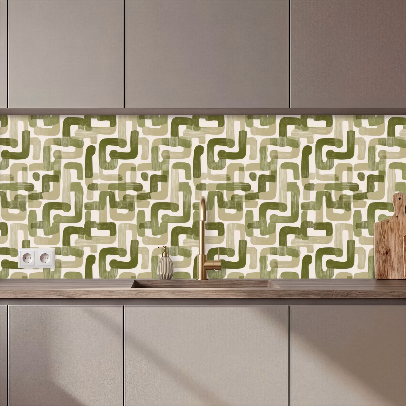 Keuken achterwand - Modern - Grafisch - Groen — 1