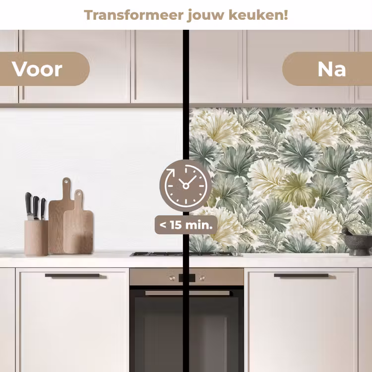 Keuken achterwand - Bladeren - Botanisch - Groen — 3
