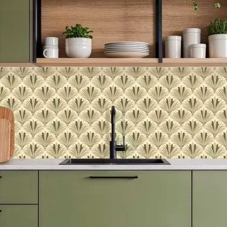Keuken achterwand - Klassiek - Waaier - Groen — 7