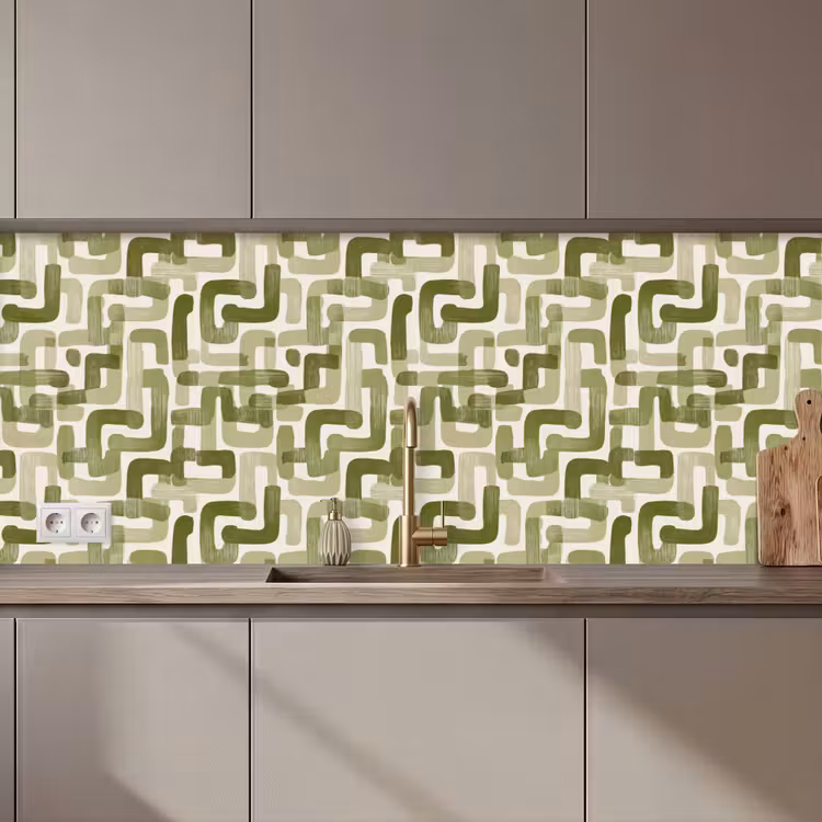 Keuken achterwand - Modern - Grafisch - Groen — 1