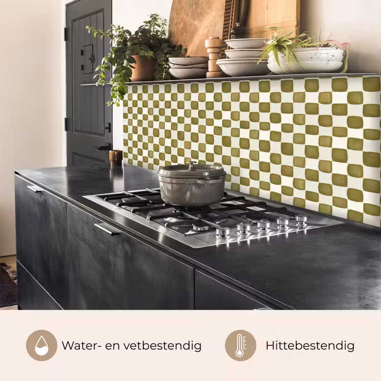 Keuken achterwand - Schaak - Patroon - Groen — 5