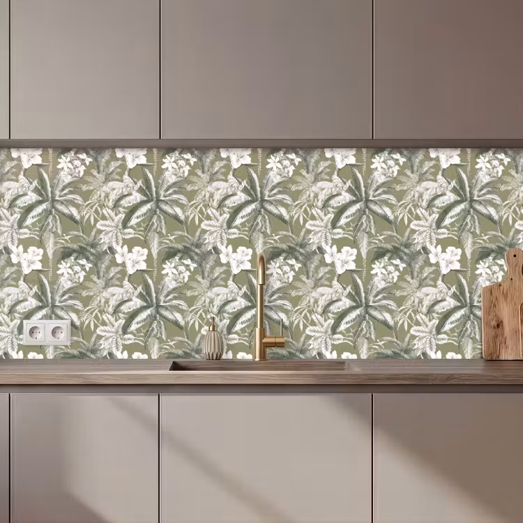 Keuken achterwand - Botanisch - Bloemen - Groen — 1