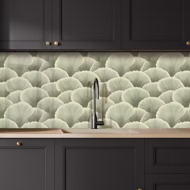 Keuken achterwand - Waaier - Blad - Groen — 6