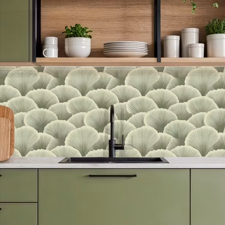 Keuken achterwand - Waaier - Blad - Groen — 7