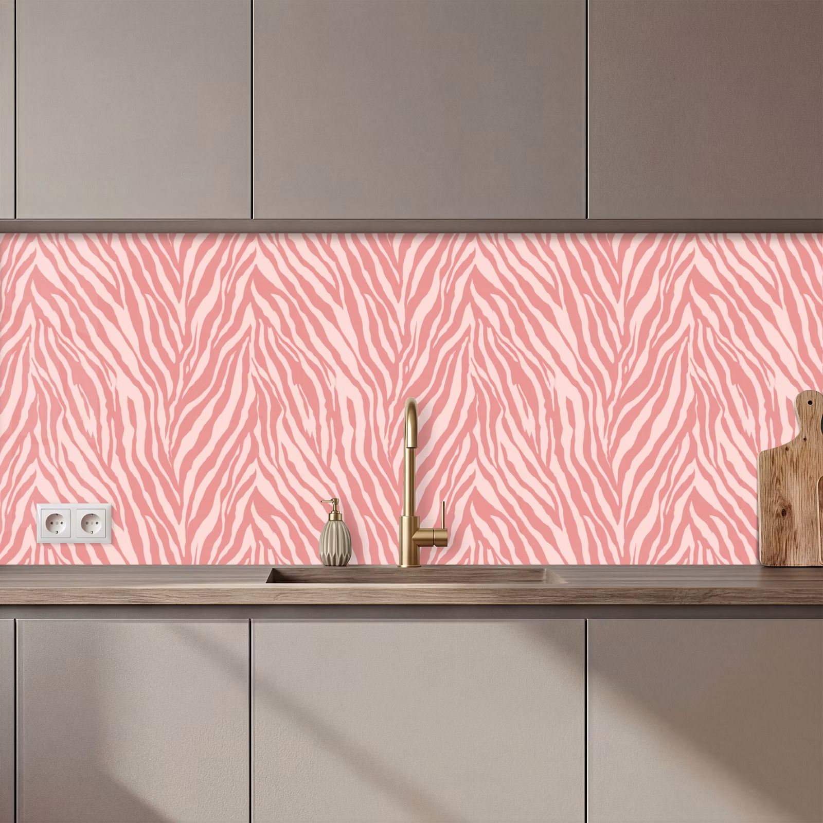 Keuken achterwand - Zebra - Print - Roze — 1