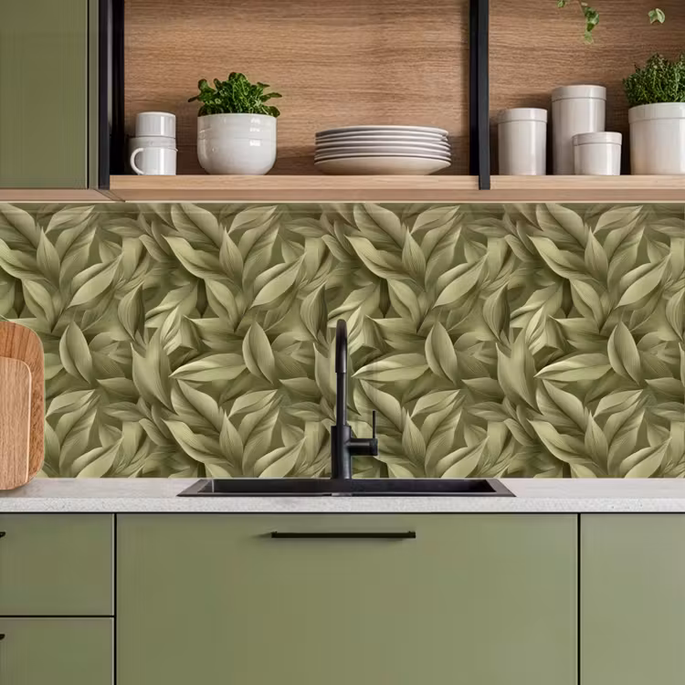 Keuken achterwand - Bladeren - Modern - Groen — 7