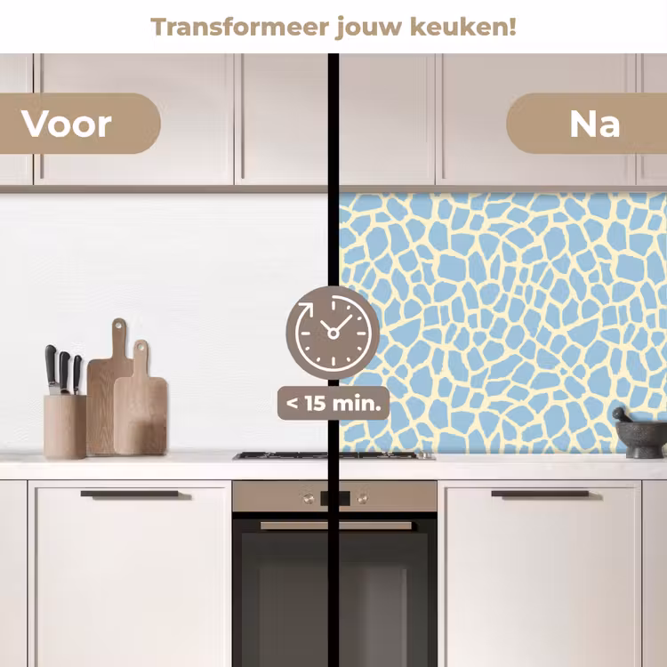 Keuken achterwand - Giraf - Modern - Blauw — 3