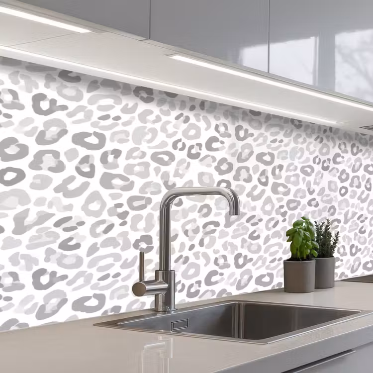 Keuken achterwand - Luipaard - Motief - Grijs — 2