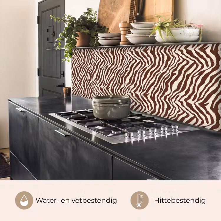 Keuken achterwand - Zebra - Patroon - Zwart - Wit — 5