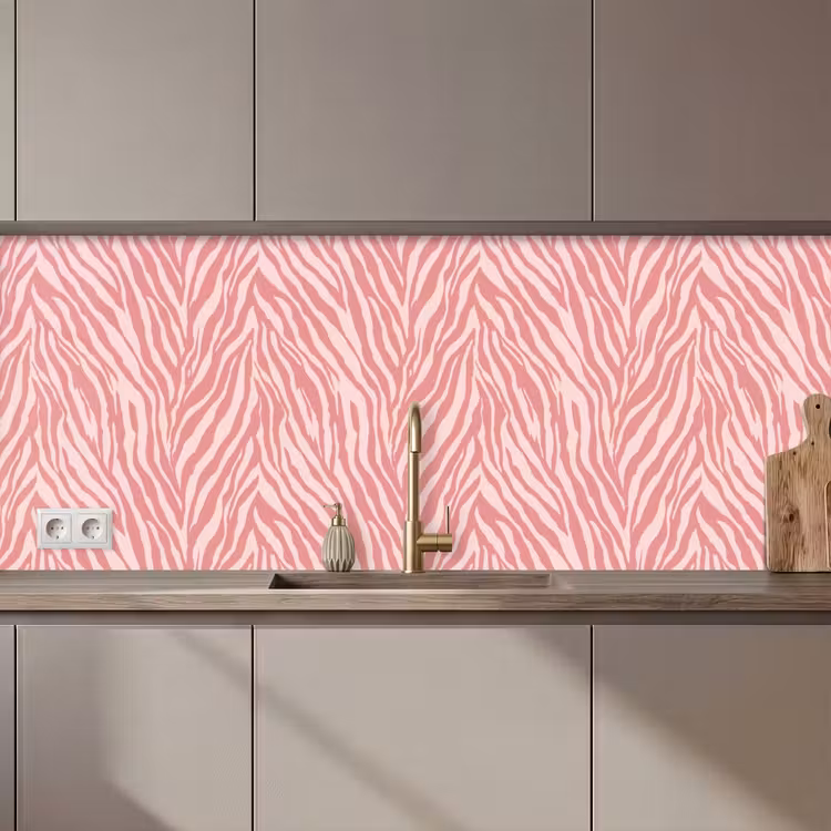 Keuken achterwand - Zebra - Print - Roze — 1