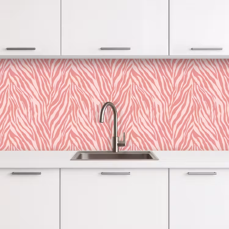 Keuken achterwand - Zebra - Print - Roze — 4