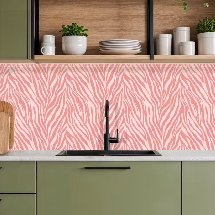 Keuken achterwand - Zebra - Print - Roze — 7