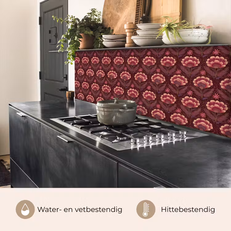 Keuken achterwand - Bloemen - Waaier - Paars — 5