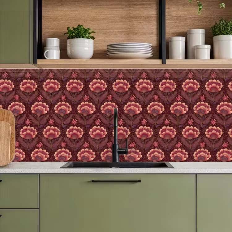 Keuken achterwand - Bloemen - Waaier - Paars — 7