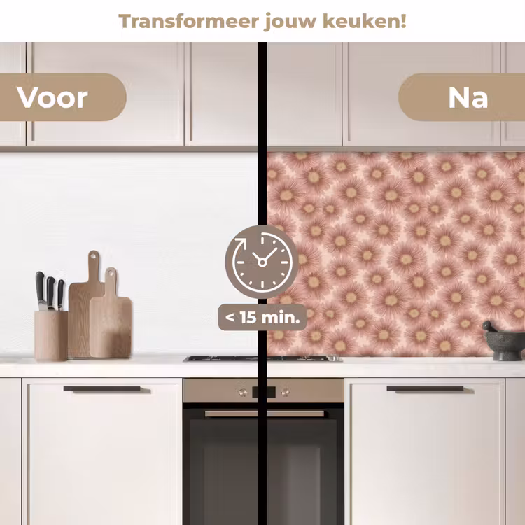 Keuken achterwand - Gerbera - Bloemen - Roze — 3