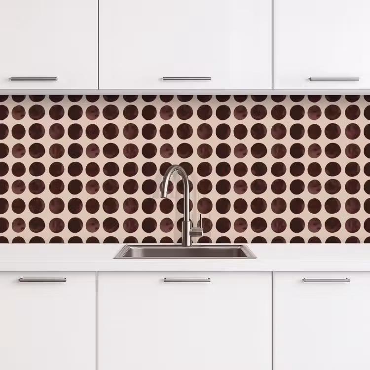 Keuken achterwand - Stippen - Patroon - Bruin — 4
