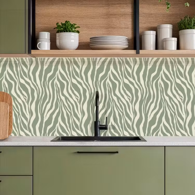 Keuken achterwand - Zebra - Motief - Groen — 7