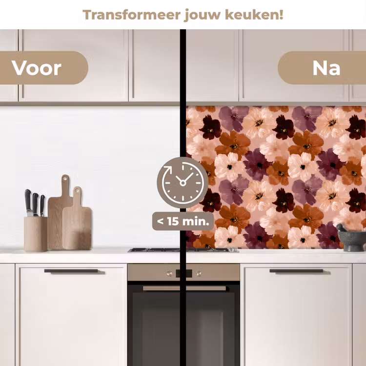 Keuken achterwand - Bloemen - Abstract - Aardetinten — 3