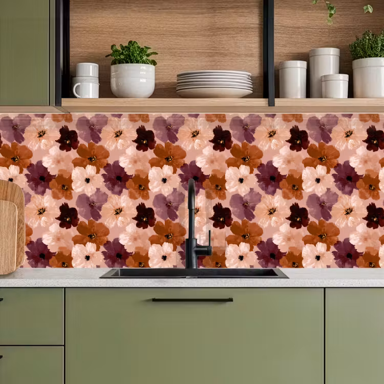 Keuken achterwand - Bloemen - Abstract - Aardetinten — 7