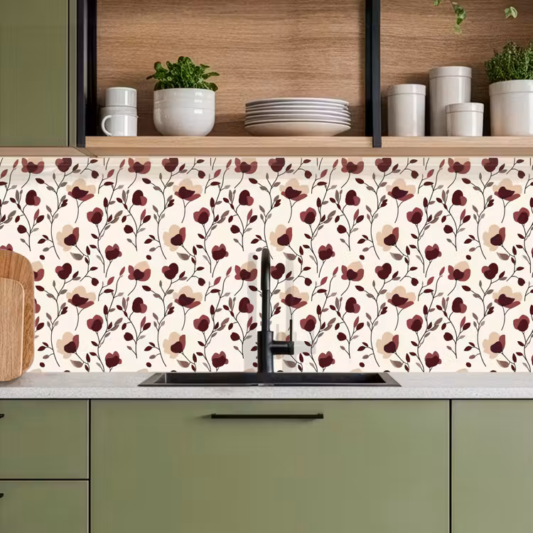 Keuken achterwand - Bloemen - Botanisch - Bordeaux — 7