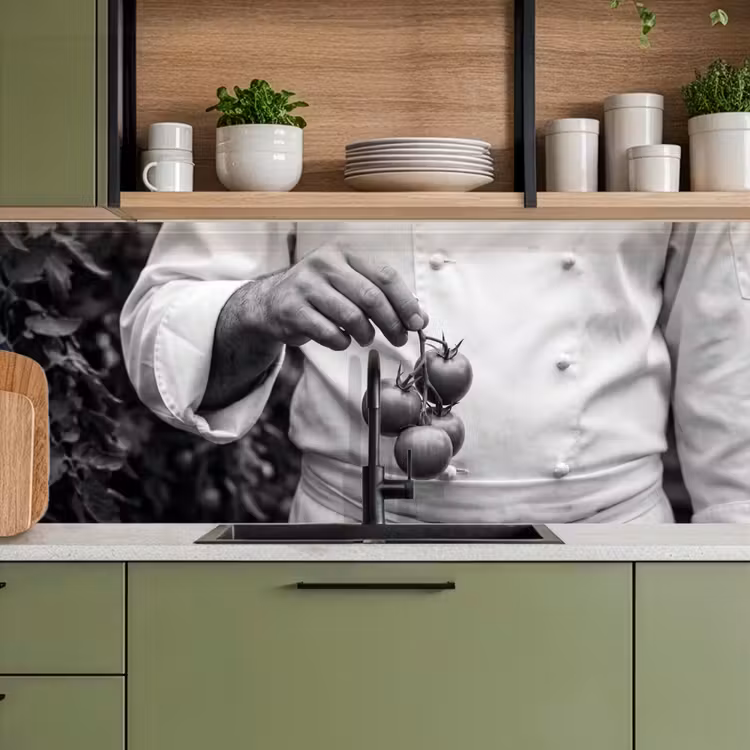 Keuken achterwand - Tomaten - Chef - Zwart - Wit — 7