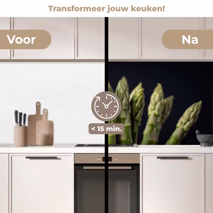 Keuken achterwand - Asperges - Groen - Zwart — 3