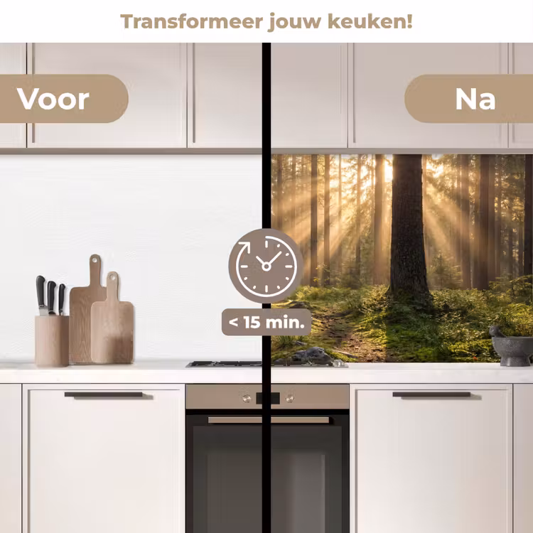 Keuken achterwand - Bos - Zonlicht - Gras — 3