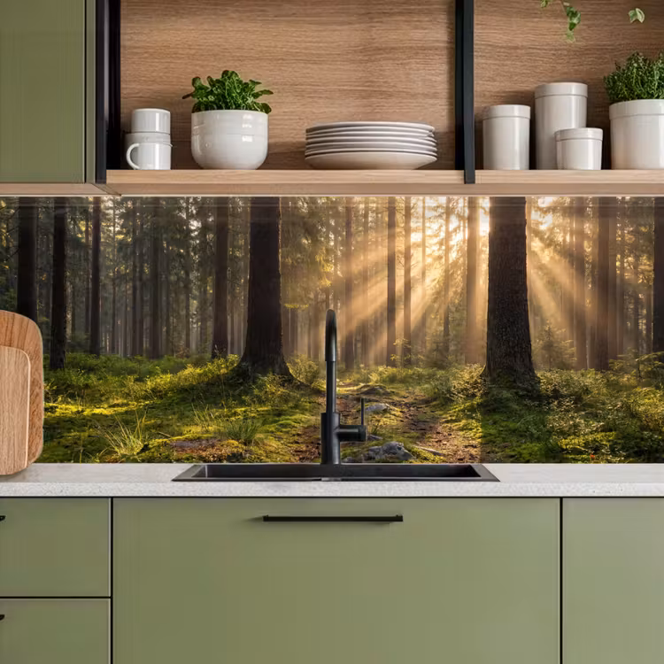 Keuken achterwand - Bos - Zonlicht - Gras — 7