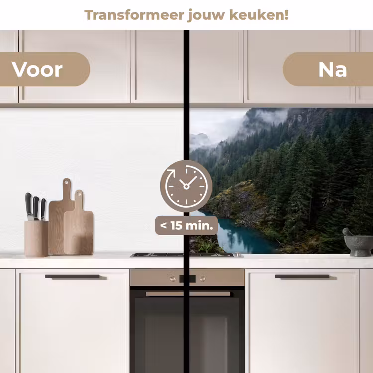 Keuken achterwand - Waterval - Bomen - Bergen — 3