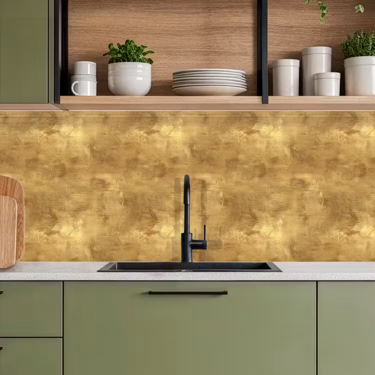 Keuken achterwand - Industrieel - Textuur - Goud — 7