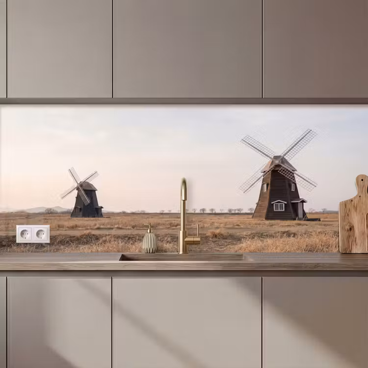 Keuken achterwand - Windmolens - Landschap - Veld — 1