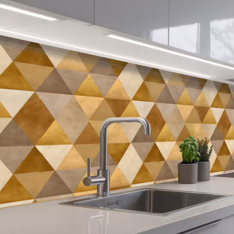 Keuken achterwand - Geometrisch - Driehoek - Goud — 2
