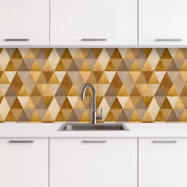 Keuken achterwand - Geometrisch - Driehoek - Goud — 4