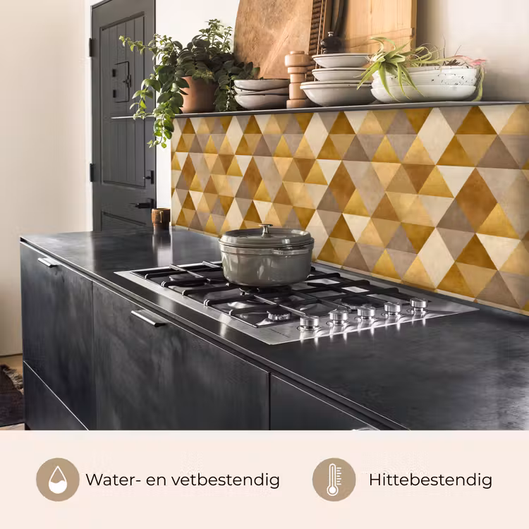 Keuken achterwand - Geometrisch - Driehoek - Goud — 5