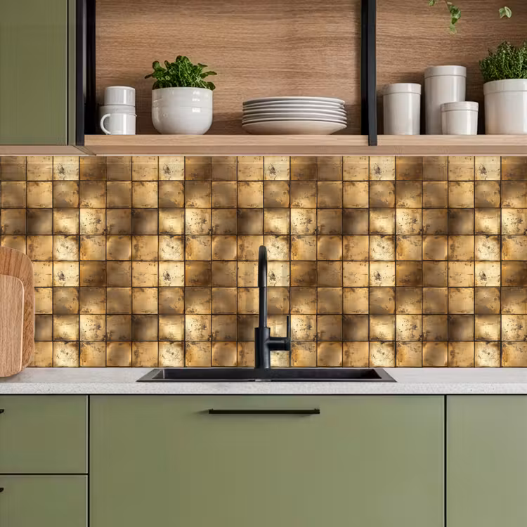 Keuken achterwand - Geometrisch - Tegels - Goud — 7