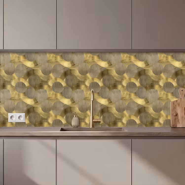 Keuken achterwand - Modern - Geometrisch - Goud — 1