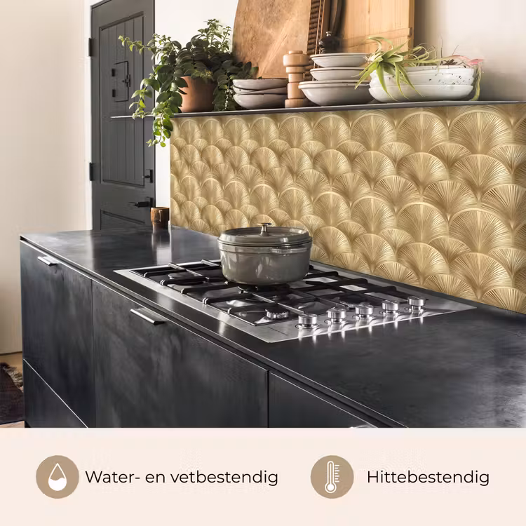 Keuken achterwand - Patroon - Waaier - Goud — 5