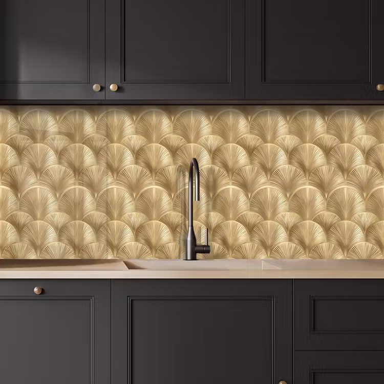 Keuken achterwand - Patroon - Waaier - Goud — 6