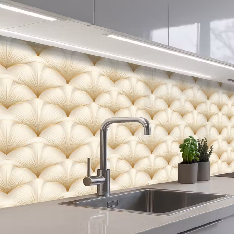 Keuken achterwand - Waaier - Motief -  Goud — 2