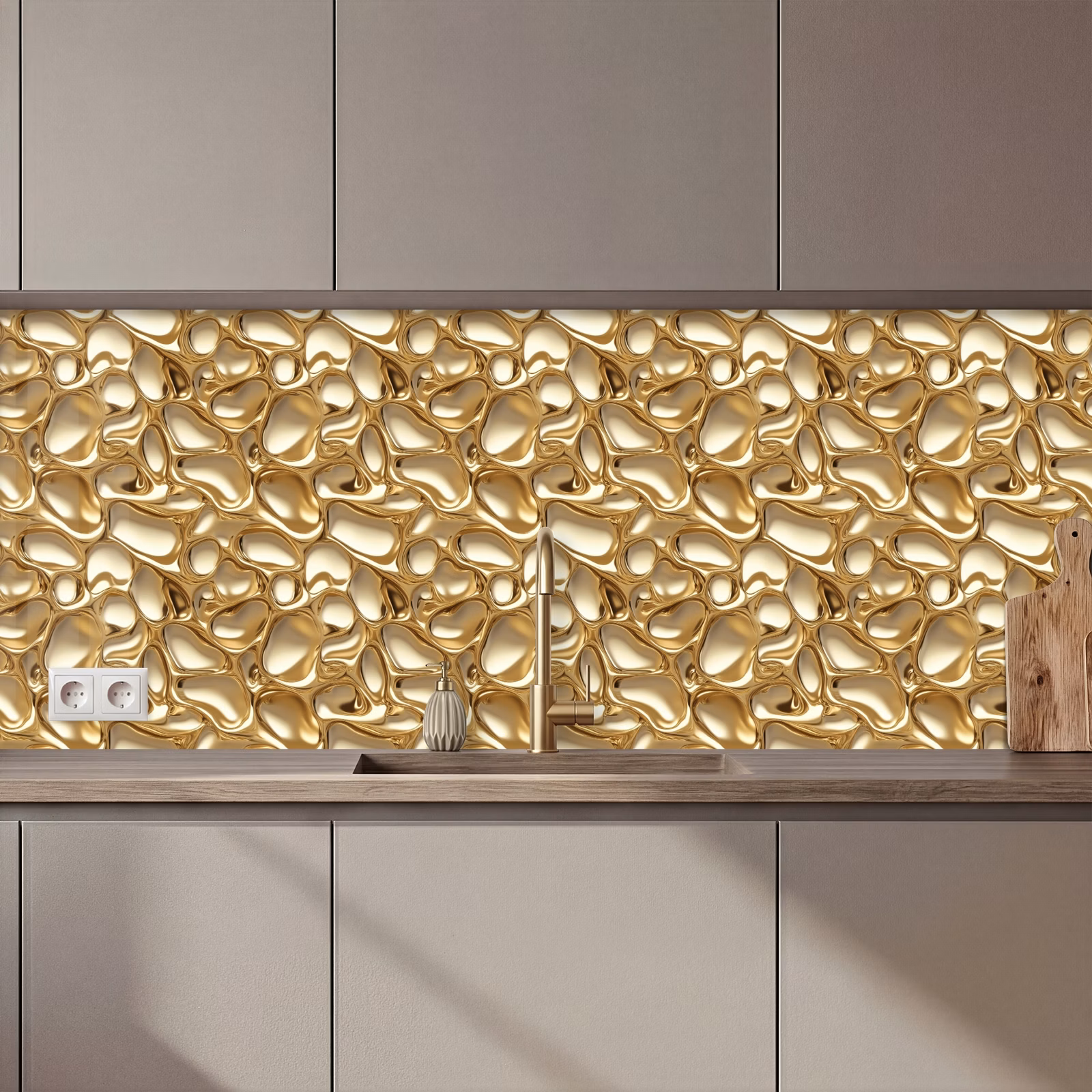Keuken achterwand - Abstract - Modern - Goud — 1