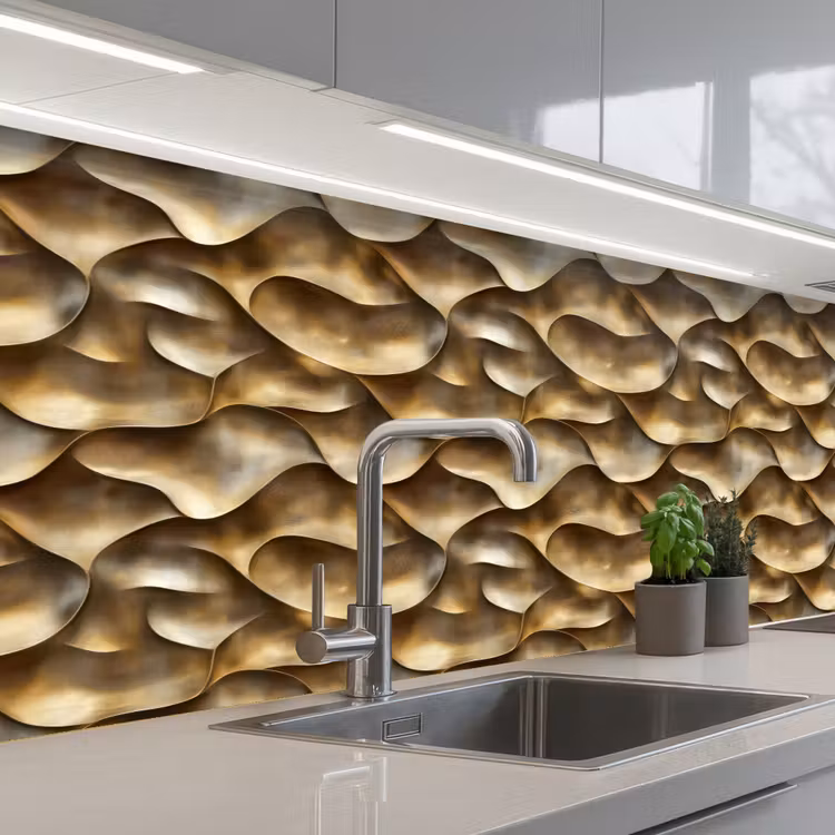 Keuken achterwand - Abstract - Antiek - Goud — 2