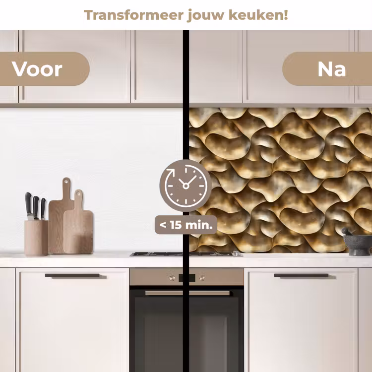 Keuken achterwand - Abstract - Antiek - Goud — 3