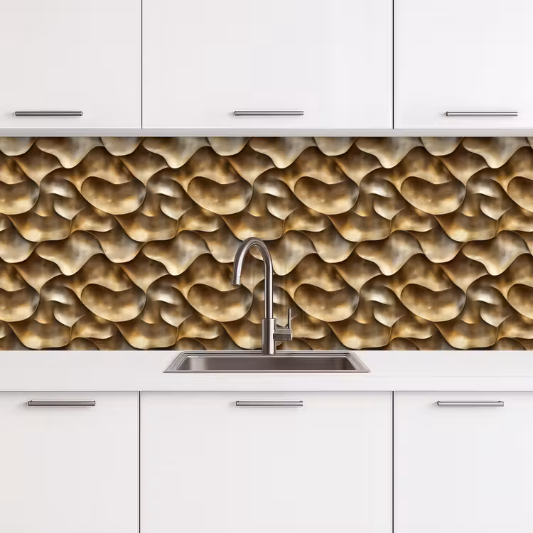 Keuken achterwand - Abstract - Antiek - Goud — 4